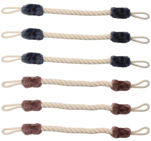 CHUEHKAK 6 Stück Türkordel Klemmschutz, Klemmschutz für Türen, Türseil, Türschnüre, Türkordel Klinke 60cm, für den Schutz von Fingern und Haustieren, Kein Zuknallen der Tür mehr (3 Blau, 3 Braun)