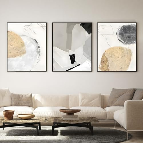 IUNTWEIE Cuadros abstractos de lienzo,Cuadros de Forma Geometría Azul,Cuadros abstractos de Mármol Lienzo para Cuadros de Lienzo Sala de Estar,sin Marco (30x40cm*3, E)