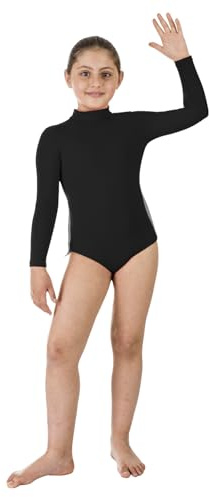 Pegasus Body Danza Collo Alto elastan-spandex Rosso Bambina made in italy (nero, L 9/10 anni)