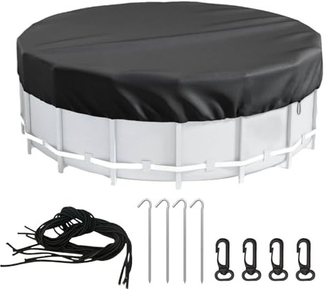 Round Pool Covers, 6/8/10/12FT Pool, Solar Pool Covers For Above Ground Pools, Swimming Pool With Ground Spik And Rope, Summer Pool Protector