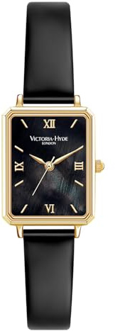 VICTORIA HYDE Rechteck Damenuhr Grün Dial Analog Quarz Armbanduhr mit Edelstahlarmband