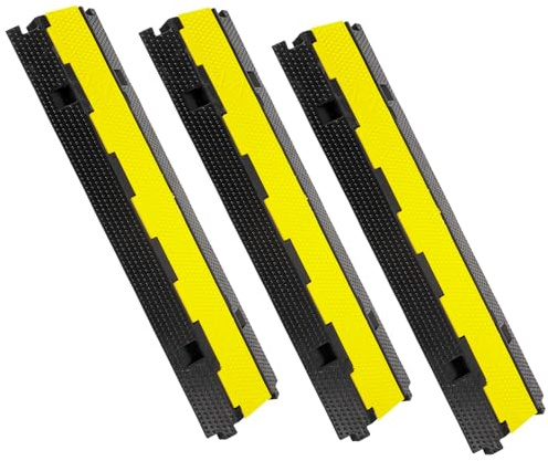Ansobea Lot de 12 passerelles de câbles à 2 canaux - 101 x 25 x 5 cm - Pont de câble - En caoutchouc - Design modulaire - Pont de câbles - Protection contre les dépassements pour les câbles - Pont de