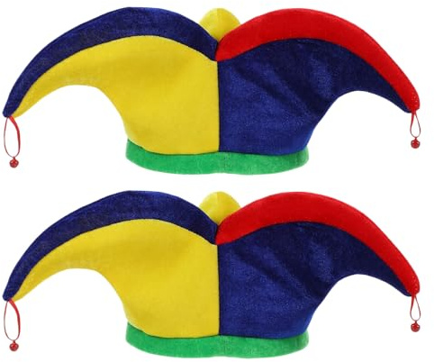 BESTYASH 2stücke Lustige Clown-hüte Mit Glöckchen Karneval Kostüm Zubehör Für Partys Halloween Cosplay Und Feste Bequeme Kopfbedeckung Für Erwachsene