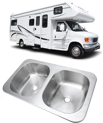 Wohnmobil-Küchenspüle, Doppelbecken-Küchenspüle, Edelstahl-Barspüle, Einbauwaschbecken, Handwaschbecken für Boot, Wohnmobil, Imbisswagen, Badezimmer, Küche