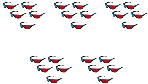 Iyalezirk 25X Rosso e Blu Dimensionale Anaglifo 3D Vision Occhiali per TV Film DVD