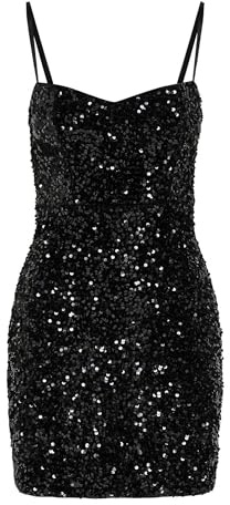 ONLY Dress Onlconfidence Robe Tube à Sequins S/L JRS, Noir, XS Femmes
