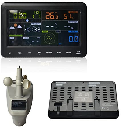 Station Météo Professionnelle, La Station météo solaire WH2950 peut être connectée à un PC professionnel sans fil mètre prévisionniste affichage couleur téléchargement automatique, Anémomètre, Pluvio