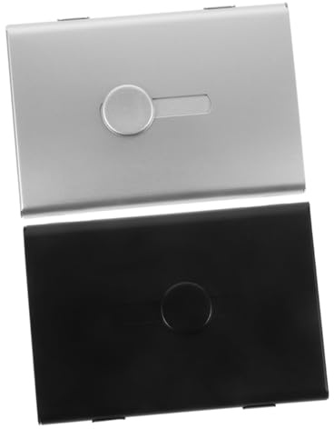 Homoyoyo Desktop Kartenhalter und Dicht Schließendem Deckel 2 Stück-pack aus Aluminiumlegierung mit Großem Fassungsvermögen zur Aufbewahrung von Visitenkarten für Büro und Zuhause