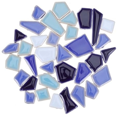 Gadpiparty Mosaic Ceramic Tiles Assortment Irregular Mixed Tiles for DIY Craft Projects Home Decoration Garden Paths and Bathroom Floors Safe Even Edges 200g