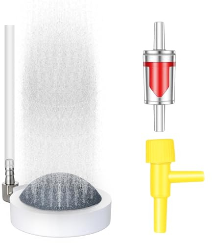 Zyghjort Air Stones for Fish Tanks, 2 Inch Aquarium Bubbler with Conector, Small Fine Bubble Diffuser Stone Super-High Oxygen Dissolving - Ultra Quiet Operation for Fresh/Salt Water Fish Tanks