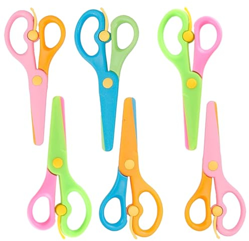 KEQAR 6 PCS Forbici di Sicurezza con Lame in Plastica, Forbici per Bambini dai 2 Anni, Ideali per Attività Creative e Sicure