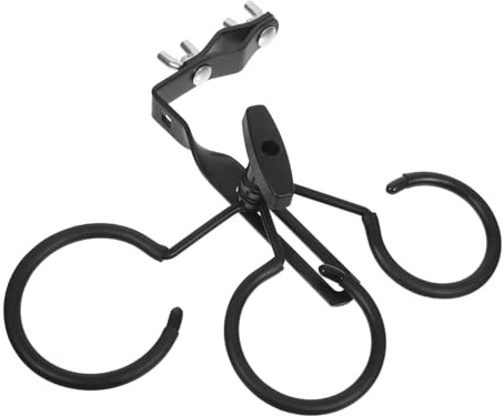 Clamp-on Three Mute Holder Metal Rack for Saxophone Trumpet | L-shaped Extension Clip, Black Finish, Concert and Band Practice Use, Versatile Fit for Trombone and French Horn