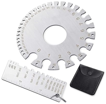 Actualizaciones de calibres de grosor de alambre de doble cara y herramienta de medición de chapa de metal, comprobador de tamaño para soldadura y fabricación, doble escala y calibradores de hoja