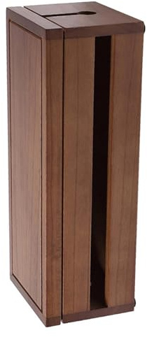 EXQUIMEUBLE Wood Cable Organizer Box Large Coffee Color Solid Wood Power Plug Socket Organizer Cable Storage Case for Home Cord Management and Power Strip Arrangement