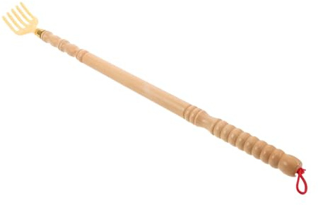 WEKAMOS Rascador de Espalda de Madera con Mango Extendido de 47.5 Cm para Adultos, Masajeador Manual Liviano, Alivio Natural de Picazón y Tensión Lumbar, Adecuado para Uso en Casa y Viaje