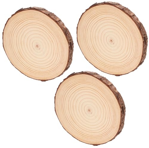 Toyvian Pierres de Gué en Bois Lot de 3 pour Jardin Dalles Extérieures pour Chemin de Marche Dimensions 18-20 CM Diamètre, 2 CM Épaisseur Usage Extérieur
