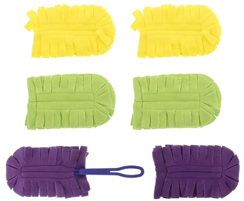 WRITWAA Recambios de Plumero Reutilizables y Lavables de Microfibra, 6 Fundas para Plumero Multisuperficie, para Limpieza Seca y Húmeda en Hogar, Oficina y Automóvil