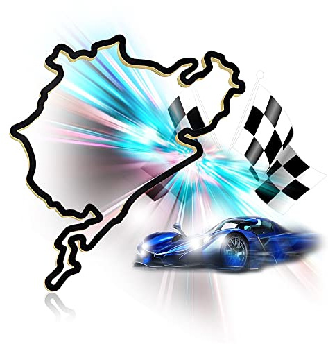 Racetrackart Sculpture en bois décorative - Circuit de course Nürburgring - Décoration murale - 46 cm - Sculpture en bois - Cadeau - Décoration murale pour les fans de course de voiture - Noir