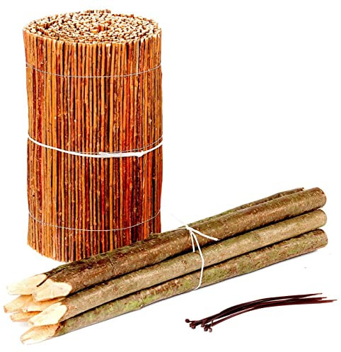 BooGardi Bordure de parterre en osier – 2 tailles – Hauteur : 40 cm – Longueur : 3 m – Bordure de parterre – Bordure de pelouse naturelle – Clôture enroulable