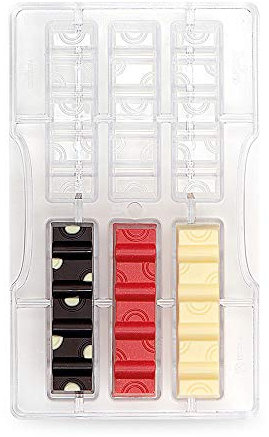 DECORA 0050144 Circle BAR Chocolate Mould 6 Cavities 83 X 21 X 12 H MM, Policarbonato
