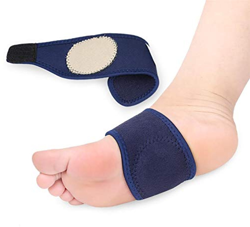 Arch Support Elastic Bandage, 2pcs Orthotic Insole Sleeves Metatarsal Pad Compression Brace Wraps, Plantar Fasciitis Flatfoot Heel Spurs Arch Pain Relief No-Slip Foot Pad
