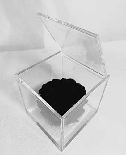 PREMIUM ROSE - Cubo Rosa Stabilizzata Nera 10 cm con Marmo di Carrara - Rosa Eterna Stabilizzata Made in Italy - Idea per Occasioni Formali e Chi ha Stile Dark - Nero A 1017