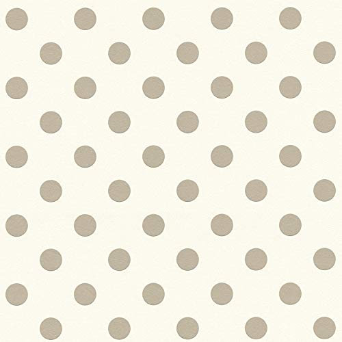 Papier peint pois Papier peint chambre Papier peint intissé Beige / crème Rose Blanc 369341 | Papier peint pas cher