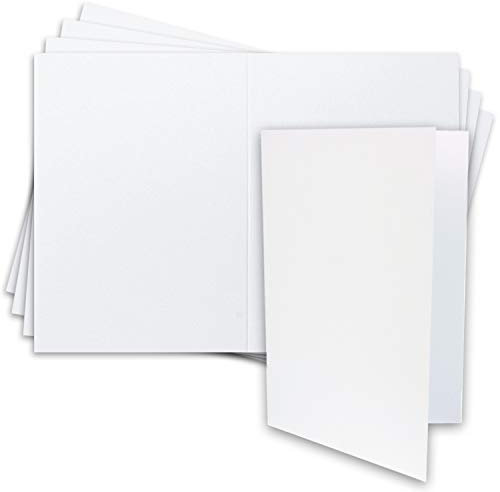 25x große DIN A4 Klappkarte in Hochweiß (Weiß) - 21 x 29,7 cm - XXL Karte blanko 240 g/m² zum Basteln und Selbstgestalten - FarbenFroh