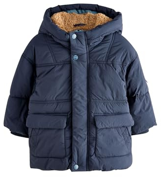 NEXT Niños Abrigo impermeable acolchado con forro de borreguito Azul Marino 3 Años-4 Años