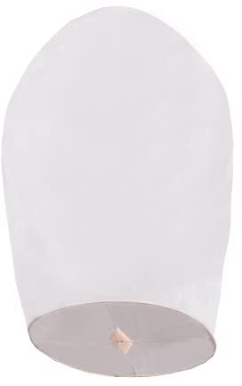3 Pack Sky Lanterns Handmade Chinese Paper Lanterns for Birthday, Wedding, Christmas, New Year parties Festivals, biodegradable fire resistance (White)