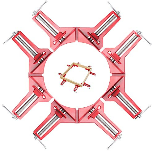 Knpwer 4 Stück 90 Grad Rechts Winkel Klemme,Winkelspanner Holz Metall SchweißEn Rahmenspanner Bilderrahmen, Schraubzwinge,Ecke Klemme Gehrungszwinge