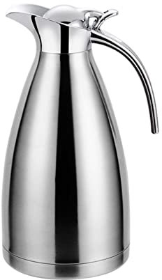Jarra Térmica,Termo 2 litros,Jarra acero inoxidable,304 Acero Inoxidable Doble Pared Aislado al vacío cafetera café Thermos, Ideal como jarra de café, tetera, para el hogar o la oficina.