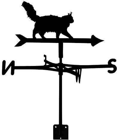 lkpqdwqz Girouette pour Chat Girouette en métal Montage sur Jardin Piquet de Jardin Outil de Mesure de girouette en Acier Inoxydable Ferme Scène Durable Indicateur de Direction du Vent
