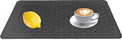 Sottopentola in Silicone, Set Rettangolare Antiscivolo Nero, Tappetino Termoisolante per Piatti, Pentole e Teiere, Resistente al Calore