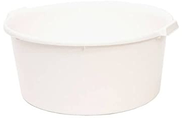 CABLEPELADO - Barreño de plastico Redondo con Asas - Cubo Agua - balde - cubeta - apilable - Cubo Jardin - 20 litros - Blanco