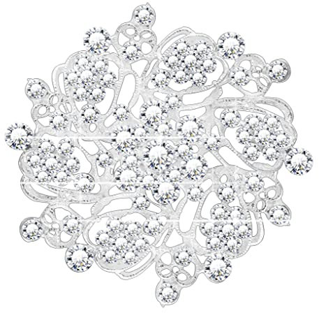 KristLand Braut Blume Brosche Corsage Vintage Braut Kristall Brosche Art Deco Hochzeit Mode Glam Sparkly Strass Schal Engagement Party Geschenk für Frauen