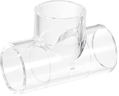 sourcing map 4Pcs Clear Elbow Fitting, 32mm/1.26 3 Way Acrylic Elbow T-Shaped Pipe Fitting Adapter for Connecting Water Pipes
