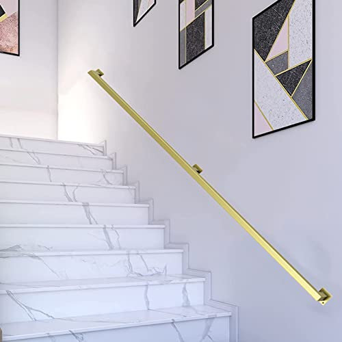 Handlauf für Innentreppen, 2 Fuß, 3 Fuß, 4 Fuß, 5 Fuß, 6 Fuß, 10 Fuß, 12 Fuß, 15 Fuß, 20 Fuß, moderner goldener Vierkantrohr-Geländer-Haltegriff für ältere Menschen, Treppen-Veranda-Deck-Handlauf ( Si