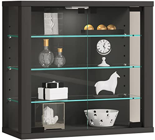 VCM Vitrine Murale Suspendue en Verre Vitrosa S Anthracite