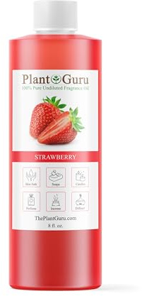 Strawberry Fragrance Oil 8 fl. oz. Scented Oil for DIY Soap Making, Candles, Bath Bombs, Body Butters. Used in Aromatherapy Diffusers, Burners and Warmers. Great Addition to Lotions and Creams.