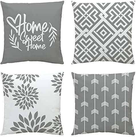 NIULAA Kissenbezug 40x40 4er Set Grau Sofakissen Kissenhülle Couchkissen Modern Dekokissen Kissenbezüge Deko Kissen Bezug Wohnzimmer Zierkissen für Sofa Stuhl Bett Garten