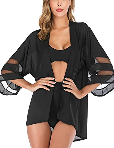 HANERDUN Cardigan Femme Chic et Elegant Kimono Gilet Pareo Plage Veste Ete Cache-Maillots et Sarongs Femme