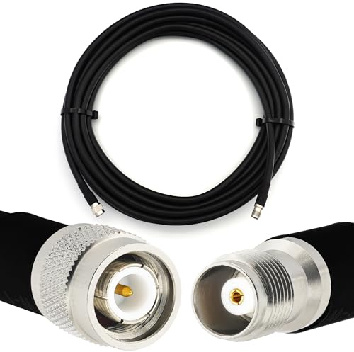 5m TNC Male till TNC Female koaxialkabel — full koppar HF400 flexibel förlängning Coax 50 Ohm (LMR400 UF UltraFlex ekvivalent) — för signala LAN-enheter