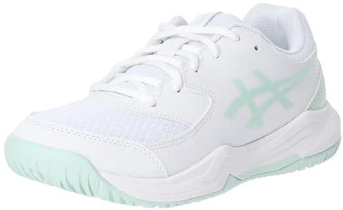 ASICS Jungen Gel-Dedicate 8 Gs Sneaker, White Pale Blue, 39.5 EU