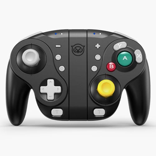 NYXI Wizard Rechargeable Gamecube Controller for Switch/Switch 2, contrôleur Gamecube sans fil avec joystick à effet Hall, programmable, gâchette mécanique, gyroscope 6 axes, Turbo et vibration (noir)