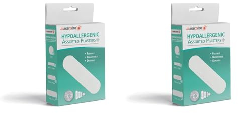 Masterplast Hypoallergenic Plasters, Flexible, Durable, White, 100 Counts (Pack of 2)