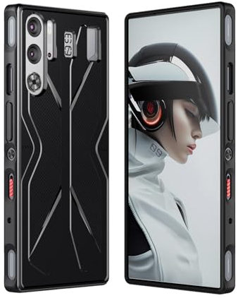 Cresee Custodia per Red Magic 9 Pro/Red Magic 9S Pro, custodia flessibile in TPU antigraffio antiurto custodia protettiva nera