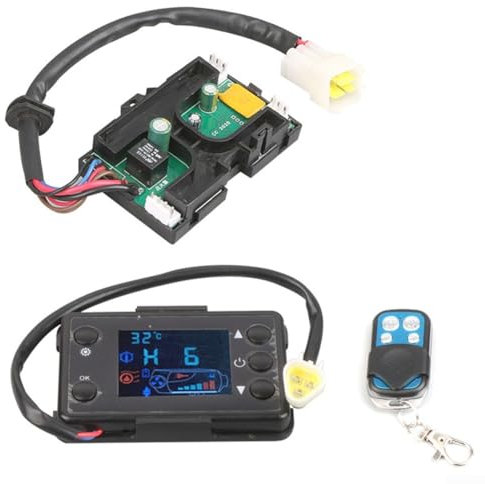 QWBDNMQP Hauptplatine der Luft-Diesel-Standheizung, Fernbedienung für die Parkheizung mit LCD-Monitor und Thermostatschalter, Hauptplatine 12 V für Diesel-Standheizung(12V)