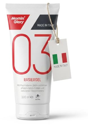 Mornin' Glory Rasiergel Männer 100 ml mit Aloe Vera und Kamillenextrakt | natürliche Inhaltsstoffe - dichte Schaumbildung für sanfte Rasur - feuchtigkeitsspendend - Beruhigt und schützt die Haut