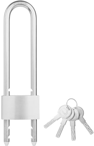 ROOKMAD Antivol en U pour vélo en acier inoxydable résistant aux intempéries, avec 4 clés, 70 mm de large, manille réglable pour vélos, bateaux, portails, armoires, scooters, etc.